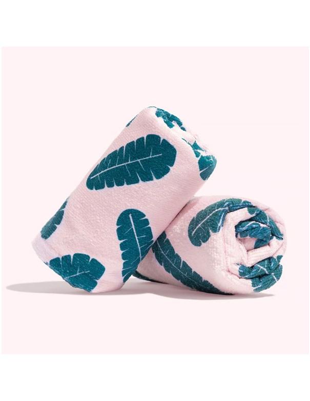 Serviette enveloppante en microfibre Coco & Eve à imprimé feuilles