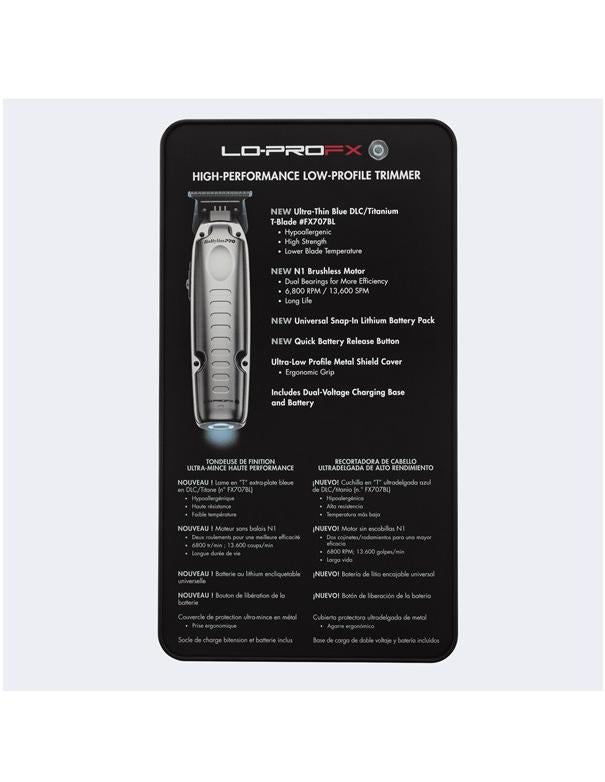 Tondeuse à cheveux BabylissPro Fxone Lo-profx haute performance à profil bas, argentée