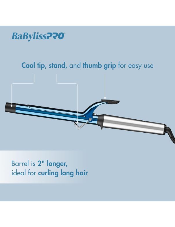 Fer à friser BabylissPro Nano Titanium à barillet allongé 1"