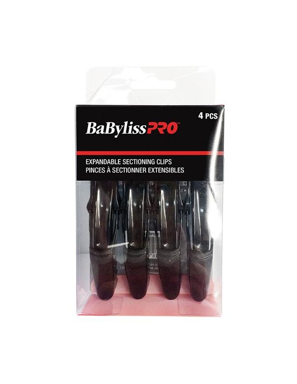 Pinces de séparation extensibles BaBylissPro noires, 4 pièces