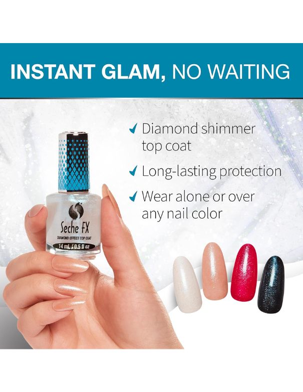 Seche FX Diamond Effect Top Coat Blue - 14ml