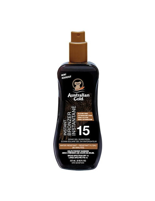 Gel bronzant en spray Australian Gold, protection solaire SPF 15 - 237 ml