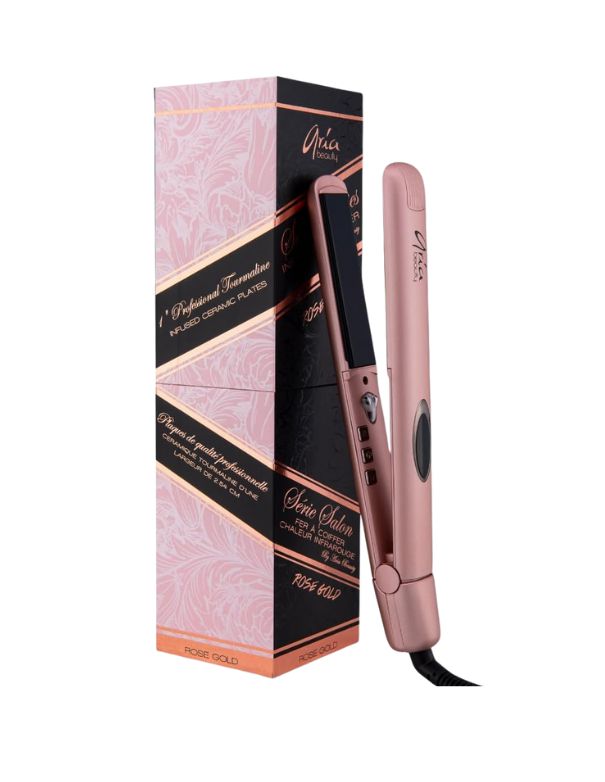 Lisseur à cheveux infrarouge en céramique Aria Or rose 1" 