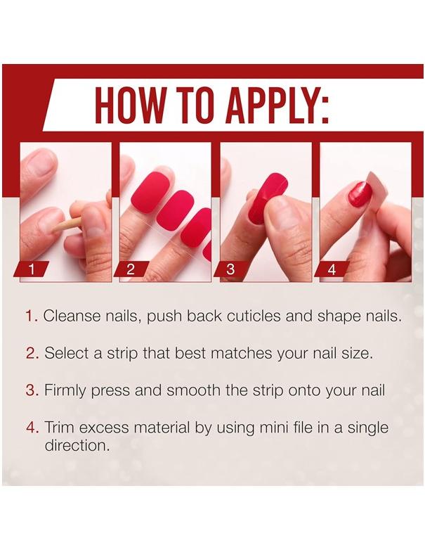 Bandes pour ongles Ardell Nail Addict Regal Red