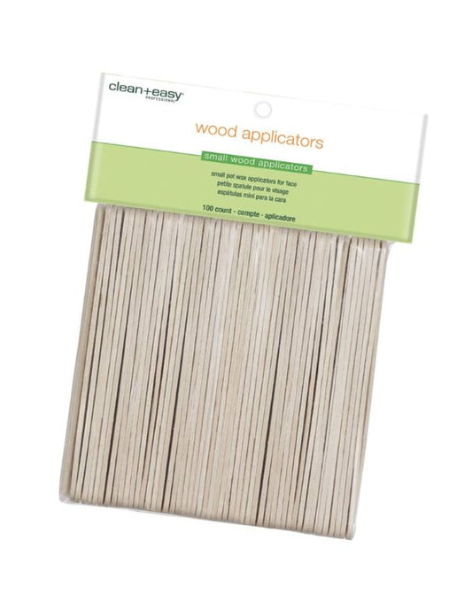 CleanEasy Wooden Applicator Waxing Sticks - 100 Count