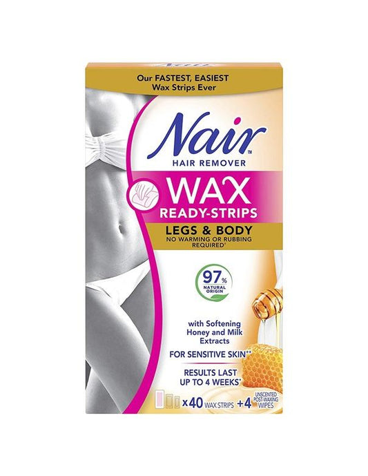 Bandes de cire Nair Ready pour les jambes et le corps, lait et miel