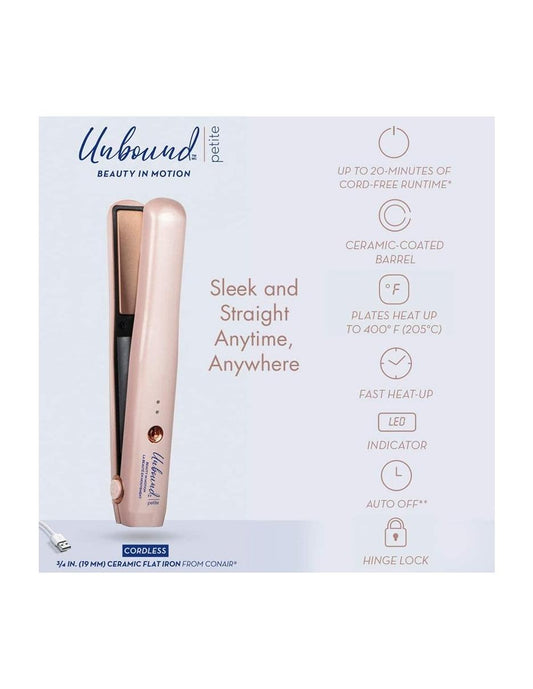Conair Unbound Petite Lisseur sans fil 3-4 - Mini-rechargeable