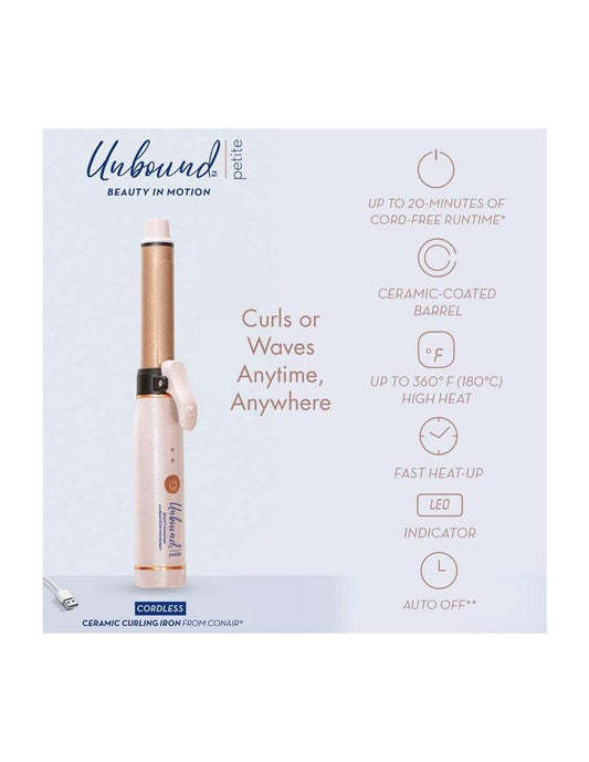Mini fer à friser rechargeable sans fil Conair Unbound Petite