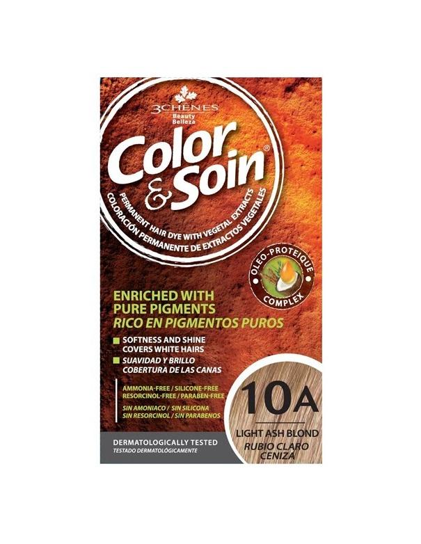 COLOR &amp; SOIN Kit de coloration capillaire naturelle sans ammoniaque - Blond clair cendré 10A