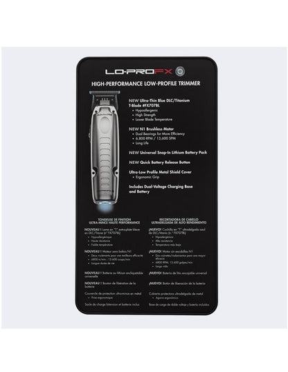 Tondeuse à cheveux BabylissPro Fxone Lo-profx haute performance à profil bas, argentée