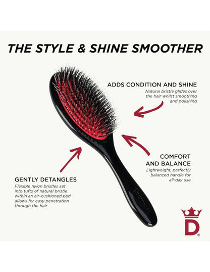 Brosse coussinée en nylon et poils de sanglier Denman