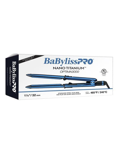 Fer plat BabylissPro Nano Titanium Optima en acier inoxydable Bleu nuit 1-1-4