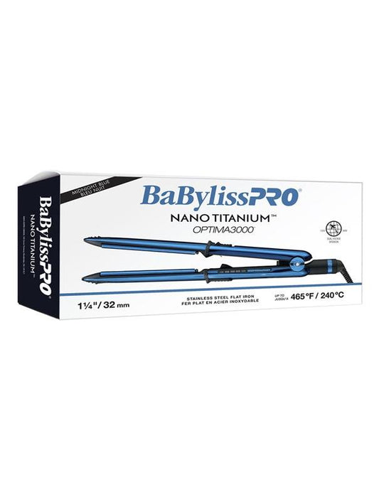 Fer plat BabylissPro Nano Titanium Optima en acier inoxydable Bleu nuit 1-1-4