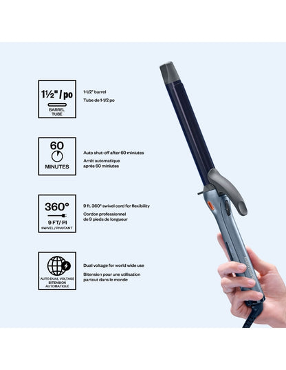 BaBylissPRO Nano Titanium  PrecisionGrip Curling Iron 1-1/2
