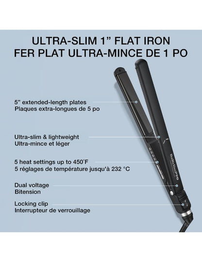 BaBylissPRO Nano Titanium Ultra Slim Flat Iron 1inch - Black