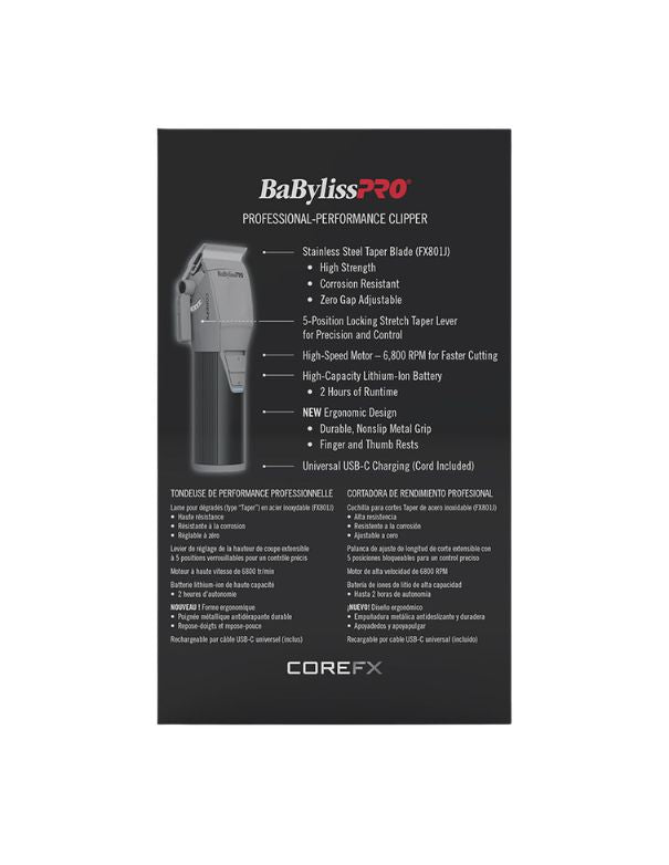 BaBylissPRO COREFX Tondeuse de performance professionnelle