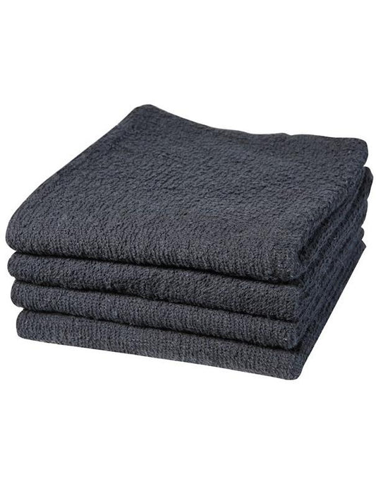 Serviettes BabylissPro en coton noir anti-jaunissement - 12 unités