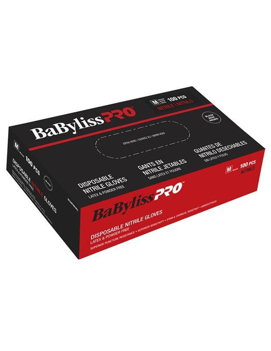 Gants jetables en nitrile BabylissPro, taille M, noirs