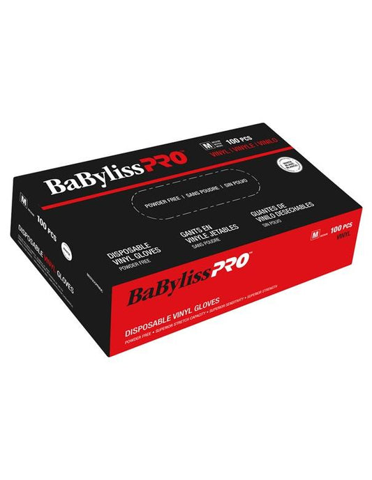Gants jetables en vinyle BabylissPro, taille M, blancs