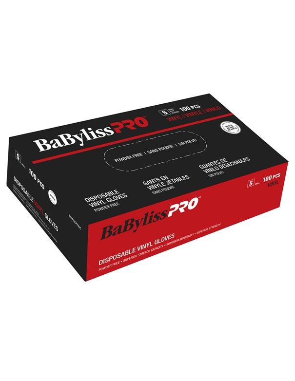 Gants jetables en vinyle BabylissPro, taille S, blancs