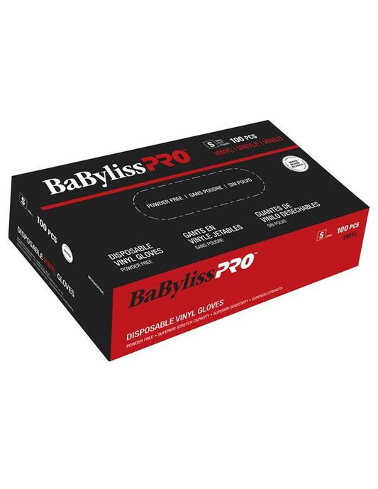 Gants jetables en vinyle BabylissPro, taille S, blancs