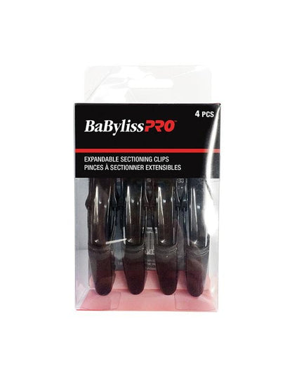 Pinces de séparation extensibles BaBylissPro noires, 4 pièces