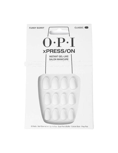 Ongles courts OPI xPRESS-ON en forme de lapin drôle