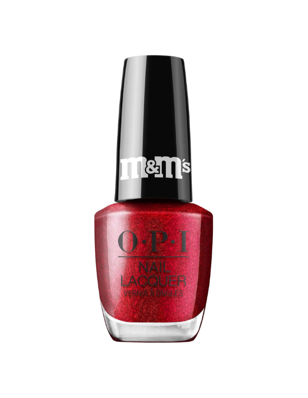 OPI x M&M's Rouge irrésistible