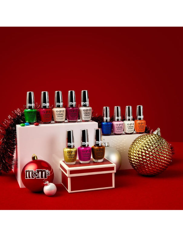 OPI x M&M's Infinite Shine Merry & Melty