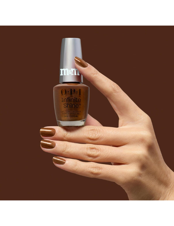 OPI x M&M's Infinite Shine I Caramel For You