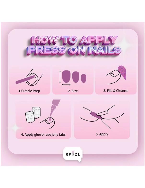 Kit de pose d'ongles à coller RPNZL - Mulan