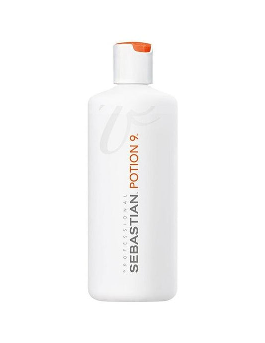 White bottle of Sebastian Potion 9 on a white background